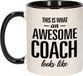 Bellatio Decorations Awesome coach mok - Zwart met wit - Keramiek - 300 ml