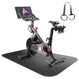 Fietsmat Peloton Fietsmat voor Hometrainer, Elliptische Loopband, Spinfiets - Zwarte Fitnessapparatuur Mat voor Hardhouten Vloeren