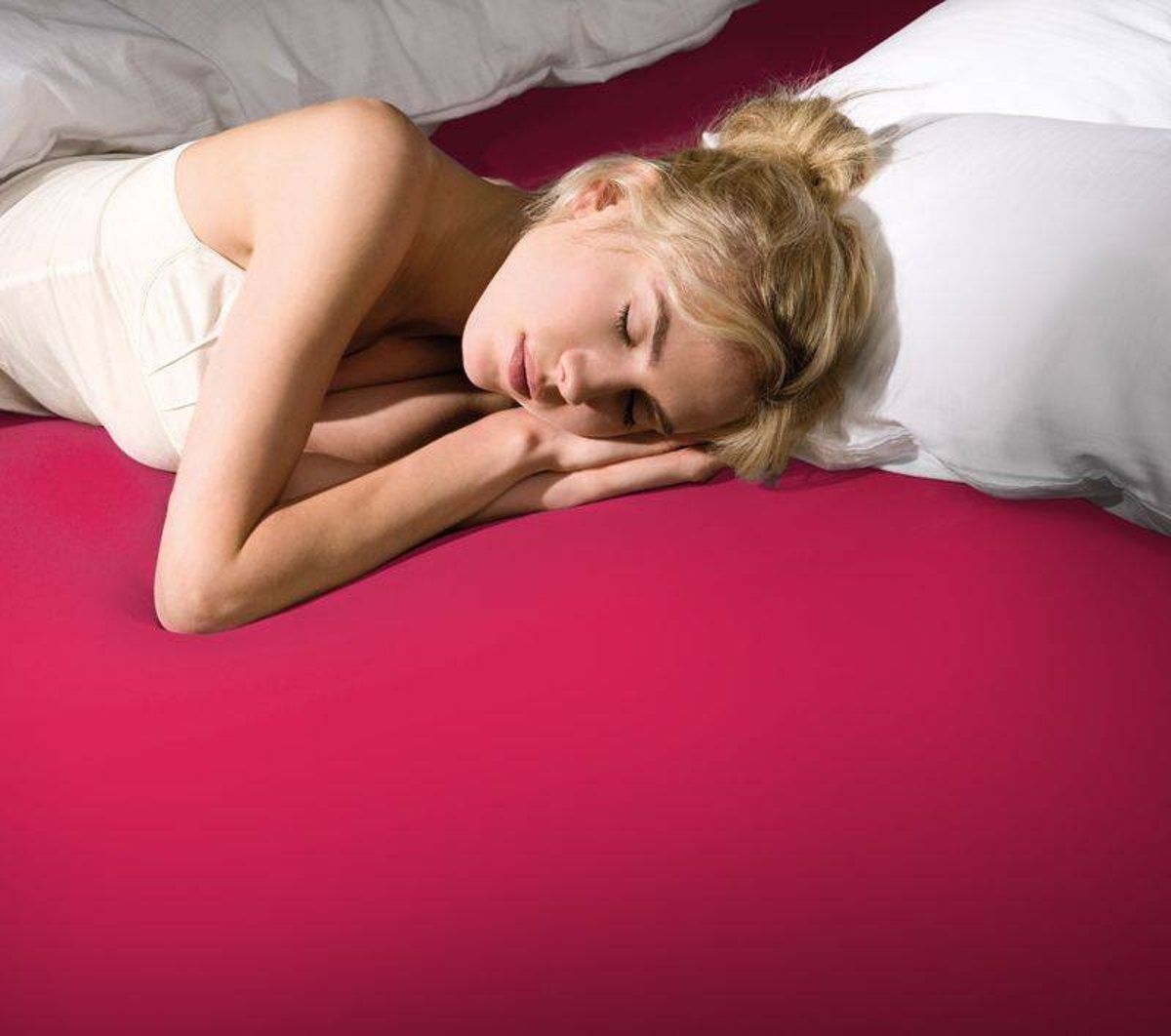 Bella Donna Eenpersoons Hoeslaken Jersey - magenta-192 90/190-100/220