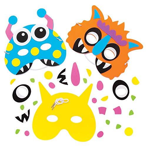 Baker Ross Monster Foam Masker Sets (4 stuks)