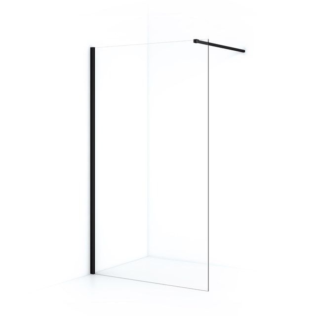 Maxaro Inloopdouche Diamond 110cm 8mm Helder Veiligheidsglas Mat Zwart