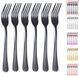 Ibenzoa® Elegant Zesdelige Set Tafelgabels met Zwarte Coating, Vaatwasmachinebestendig