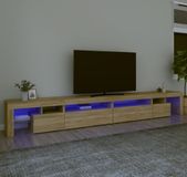 Maison Exclusive - Meuble TV avec éclairage LED, chêne Sonoma, 290x36,5x40 cm