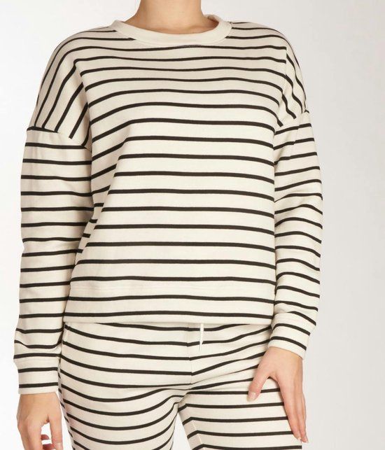 Pieces Homewear Top - Cloud Dancer Black - Size 34 - Women