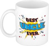 Bellatio Decorations Cadeau koffiemok voor oom - best uncle ever - blauw - mok met tekst - verjaardag
