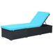 vidaXL Lit de jardin avec coussin poly rotin noir