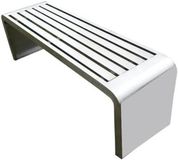 Merkloos Tuinbank Roestvrij Staal - Buitenbank Parkbank - Ontspannen Buiten - Weerbestendig Ontwerp - 100x40x45cm - Zilver