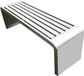Merkloos Tuinbank Roestvrij Staal - Buitenbank Parkbank - Ontspannen Buiten - Weerbestendig Ontwerp - 100x40x45cm - Zilver