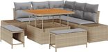 vidaXL Tuinbank Set 8-delig Beige Polywood