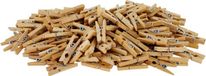 Merkloos en bois mini pince à linge/pince à carte - 150 pièces - 2,5 cm