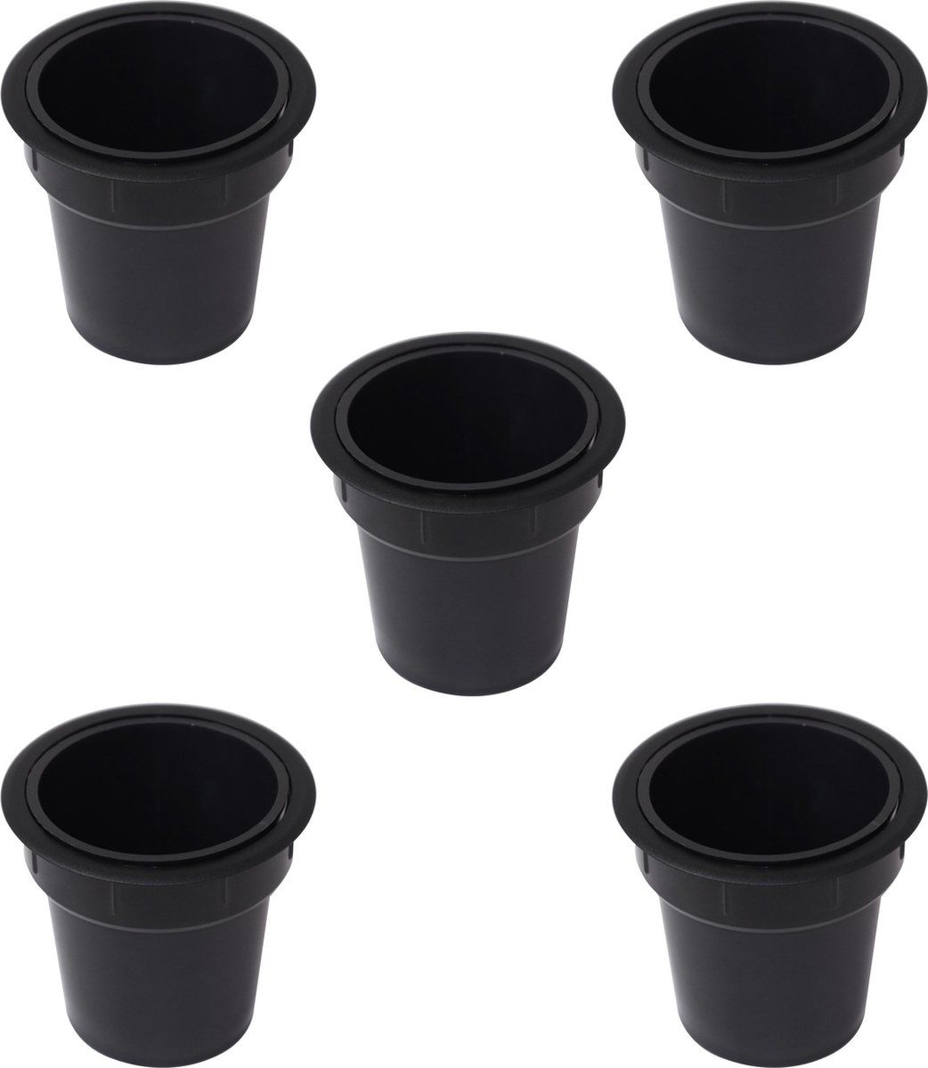 Emuca Accessoire Pot - Kunststof - Zwart - 5 stuks