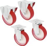 AMIG set de roulettes et roues pivotantes - D100mm - polyuréthane - 360kg - heavy duty - 4 roues