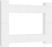 vidaXL - 8-delige - Tv-meubelset - bewerkt - hout - wit