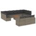 vidaXL 14-delige loungeset met kussens, polyrattan, grijs