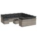 vidaXL 13-delige Loungeset met Kussens Poly Rattan Lichtgrijs