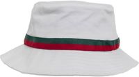 urban classics Flexfit Stripe Bucket Hat Wit/Firered/Groen One Size