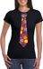 Bellatio Decorations Foute Kerst t-shirt stropdas met kerstballen print zwart voor dames L