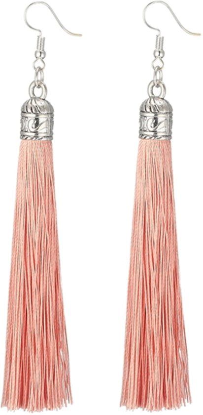 Fako Bijoux® - Oorbellen - Kwast Romania XL - Zalmroze - 8719874856362