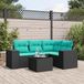 Prolenta Maison Exclusive - 5-delige loungeset voor de tuin met kussens, zwart kunststofvlechtwerk