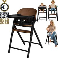 Lionelo Celia 3-in-1 Houten Kinderstoel - Zwart