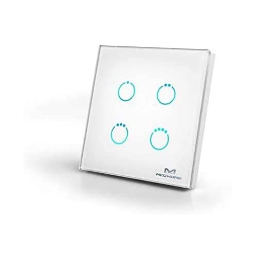 MCO Home Z-Wave Glas Touch Panel Schakelaar, 1 relais, MH-S311, Wit