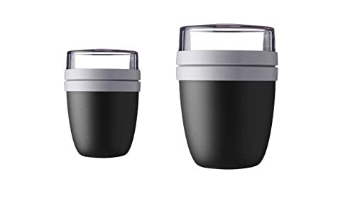 Mepal Duo Pack Lunchpot Ellipse Black Edition lunchbox, voedselcontainer, reisbeker, Limited Edition, zwart