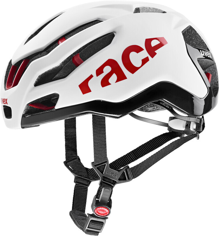 UVEX Race 9 Helmet, white/red matt