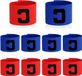 Brassards de capitaine réglables, set de 10 pièces, avec la lettre C, de couleur rouge et bleue, pour adultes.