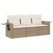vidaXL Loungeset met Kussens, Poly Rattan, Beige