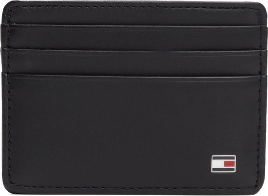Tommy Hilfiger Eton Dames pasjeshouder Leer - Zwart