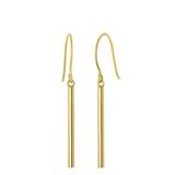 Lucardi Dames Oorbellen bar 2cm - Oorbellen - Cadeau - 14 Karaat Goud - Geelgoud