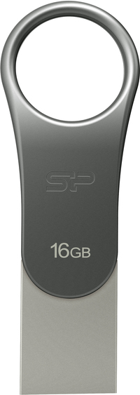 Silicon Power 16GB Mobile C80 USB 3.0 - USB Type-C Dual COB flashdrive Titanium 16 GB