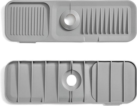 Waterval Siliconen Mat voor Keukenkraan - Anti lek tray - Lichtgrijs 45cm
