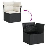 vidaXL 12-delige Loungeset met Kussens, Poly Rattan, Zwart