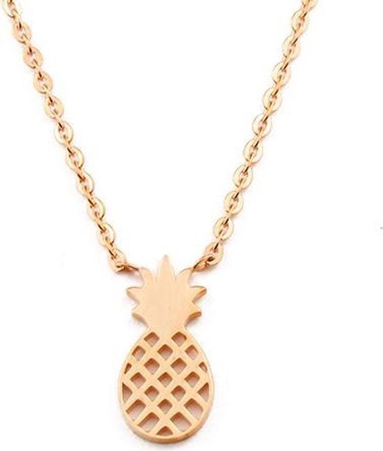 Cilla Jewels dames ketting Pineapple rosegoud Verguld