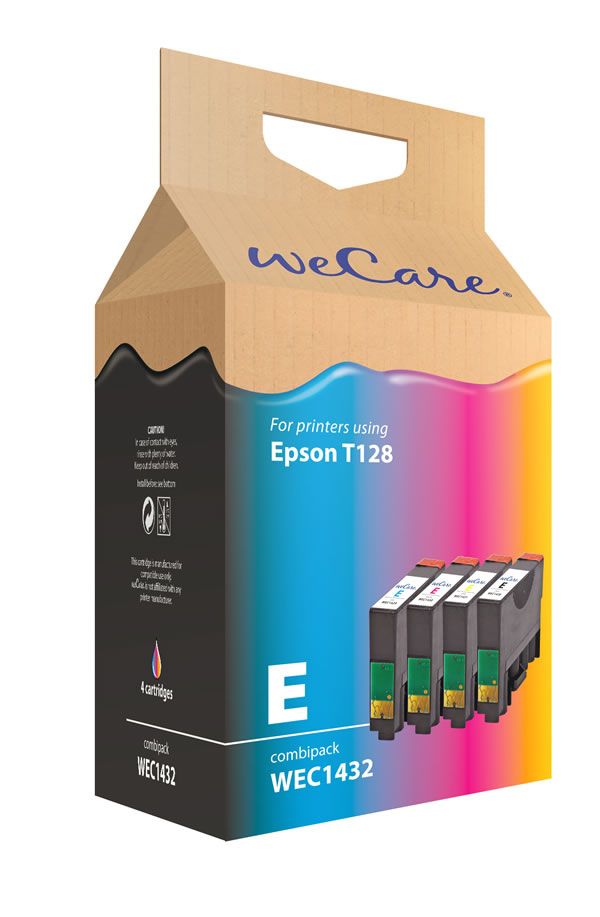 wecare WEC1432 Inktcartridge - 4 stuks - Cyaan, geel, magenta, zwart