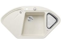 BLANCO Silgranit spoelbak, 1057x575 mm, zacht wit, met afvoerbediening en toebehoren