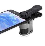 Carson Panda Carson MM-380 Mini-microscoop met 20x vergroting, LED/UV-verlichting, zaklamp en smartphone-adapter