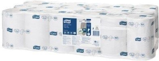 Tork Toiletpapier Hulsloos Mid-size, 2 laags, wit, T7, pak Ã 36 rol (472585