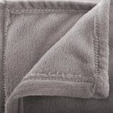 Atmosphera Plaid deken - grijs - polyester - 130 x 180 cm