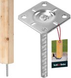 KOTARBAU® Paalhouder, Verzinkt Staal, 100 x 100 x 200 mm, Zilver