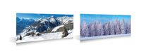 My Village Achtergronddoek dubbelzijdig wintersport en bos 98x33 cm