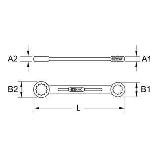KS Tools BRONZEplus dubbele ringsleutel recht 30x36 mm