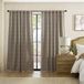 Elrene Home Fashions Sawyer-raamgordijn met ruitjesmotief, verduisterend, met stangdoorvoer en lussen aan de achterkant voor woonkamer/slaapkamer/kantoor, 132 x 213 cm, taupe