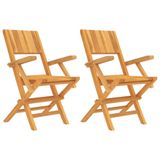 VidaXL Chaise de jardin terrasse teck pliable 2 pièces 55x61x90 cm teck massif