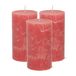 Atmosphera Stompkaars/cilinderkaars - 3x - rood - 7 x 13 cm - rustiek model