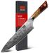 SHAN ZU Damascus Koksmes, Japans Poederstaal, SG2 Koksmes, 20 cm, Handgesmeed, 91-Laags Damascus Staal, Esdoorn Handvat - White Tiger-Serie