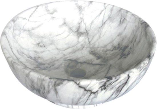 Aloni Zebra Opbouw Waskom - 41x18cm - Zwart/Wit
