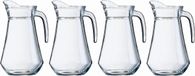 Luminarc Carafe - 4x - 1 litre - transparent - 20 cm - glass - juice jug - water jug - lemonade jug