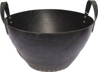 Benta Metrox 99170 Rubberen boomstammand van gerecyclede oude banden, brandhoutmand, 2 handgrepen, hoogte 36 cm, diameter bovenaan 41 cm, zwart